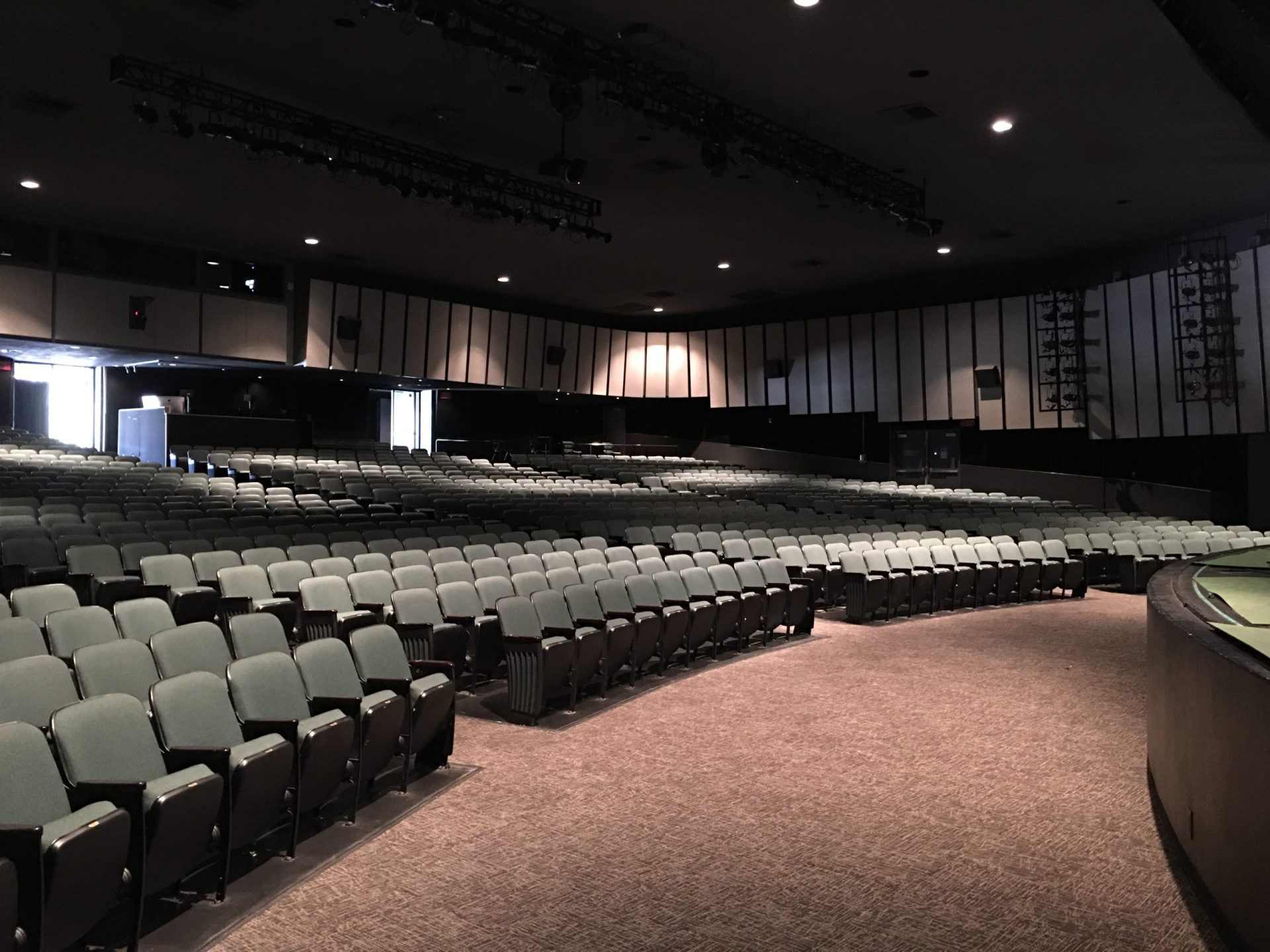 The empty house seen from the stage